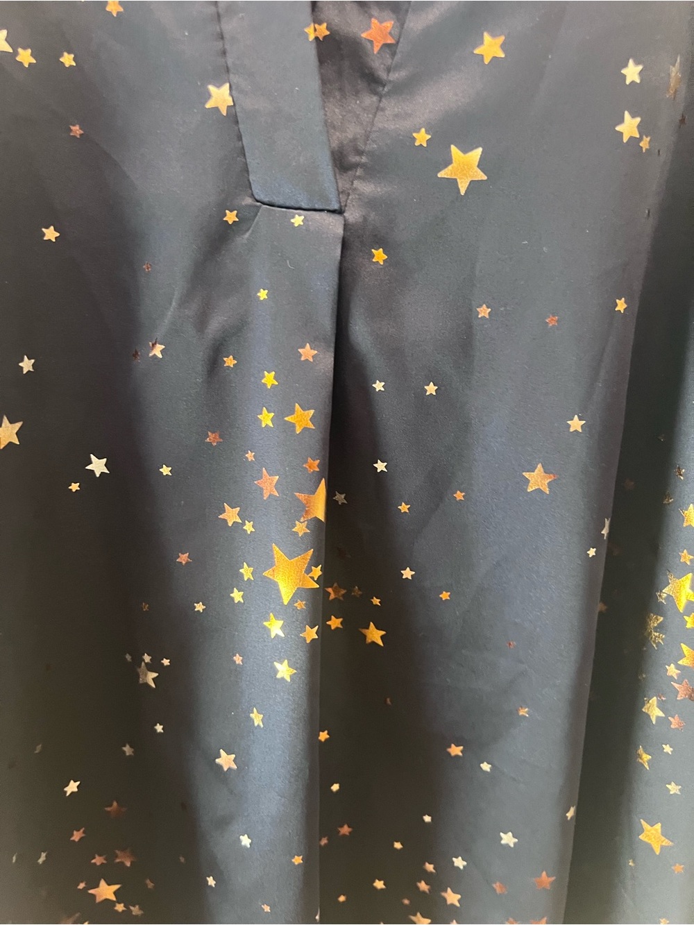 Entro Navy Top with Metallic Gold Star Print Size XL - Picture 13 of 16